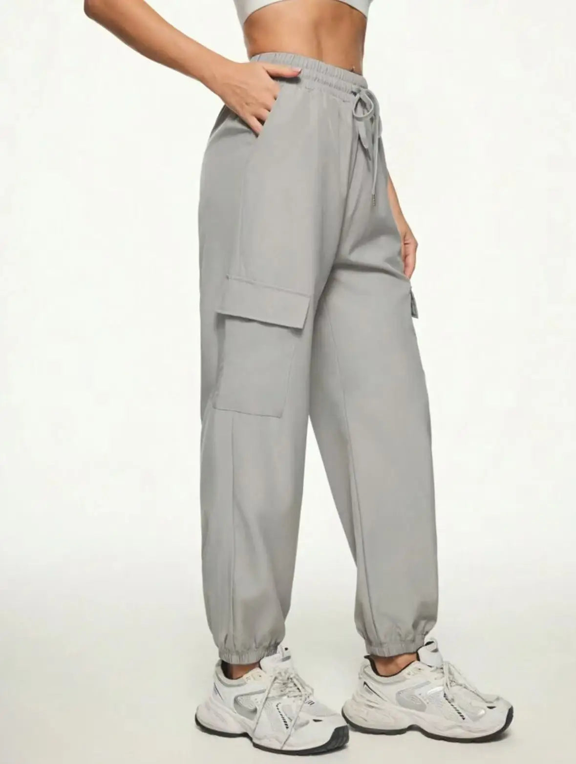 Women's Casual Sports Pants with Adjustable Drawstring Waist, Comfortable Fit, Suitable for Fitness, Home, and Outdoor Activities