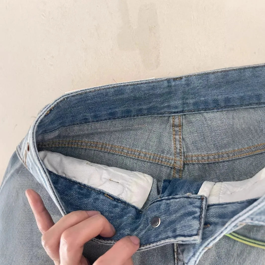 Summer new thin drapey denim pants for petite women, high-waisted, loose-fitting, slimming, versatile straight-leg pants