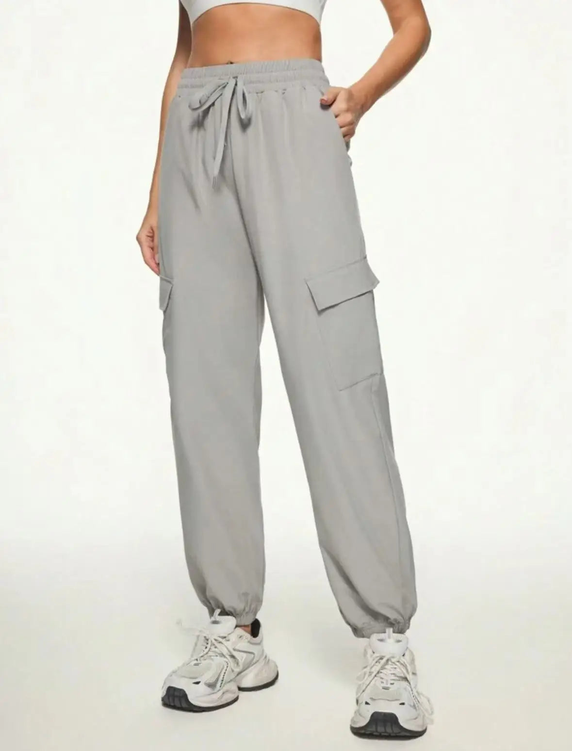 Women's Casual Sports Pants with Adjustable Drawstring Waist, Comfortable Fit, Suitable for Fitness, Home, and Outdoor Activities