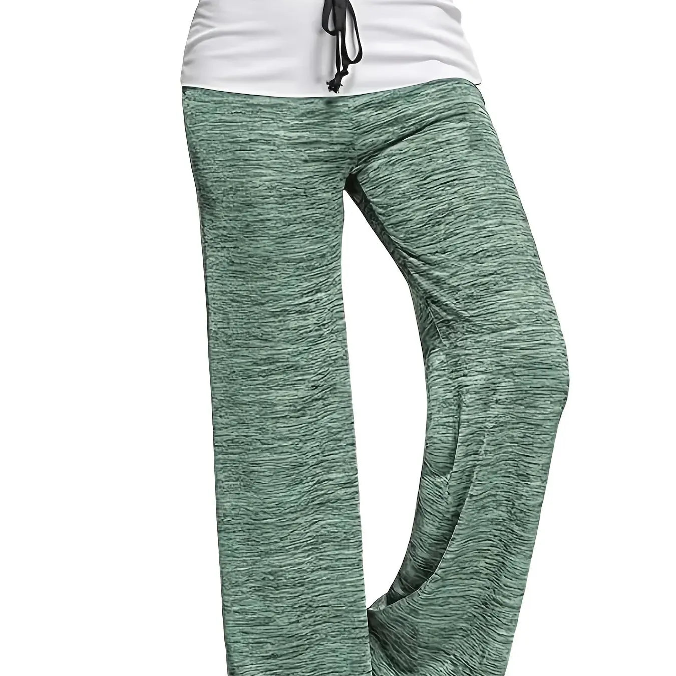 Plus Size 1XL-5XL Women's Casual Loose Drawstring Splicing Pants Fashion Wide Leg Stretch Yoga Pants