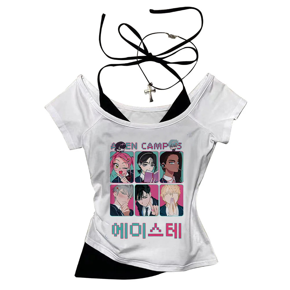 Alien Stage shirt teen Classic Pastel anime kawaii 80s tshirt graphic Pop Culture hip hop Gothic harajuku anime
