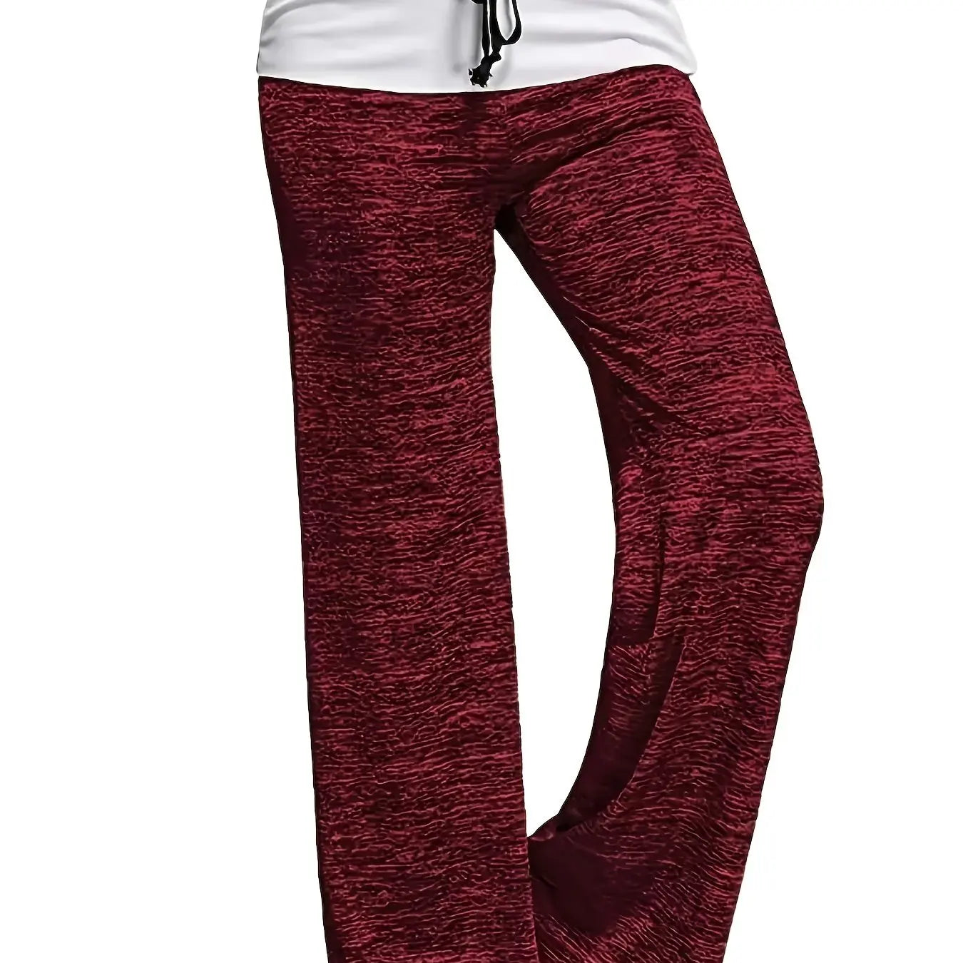 Plus Size 1XL-5XL Women's Casual Loose Drawstring Splicing Pants Fashion Wide Leg Stretch Yoga Pants