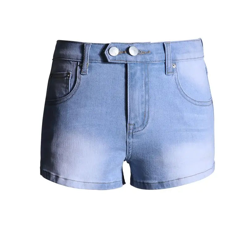 Summer Grey Denim Shorts for Women Low Waist Mini Jeans Shorts 2000s Vintage 90s Y2k Emo Cowboy Short Pants Harajuku Clothes