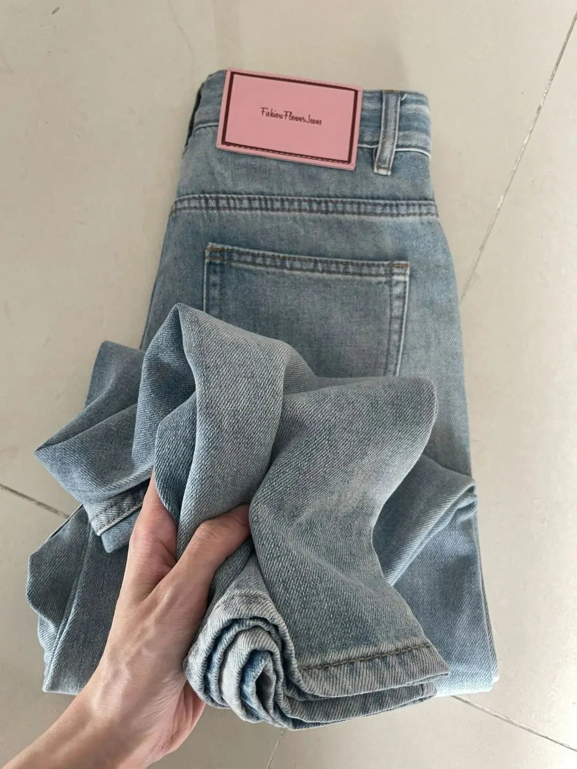 Summer new thin drapey denim pants for petite women, high-waisted, loose-fitting, slimming, versatile straight-leg pants