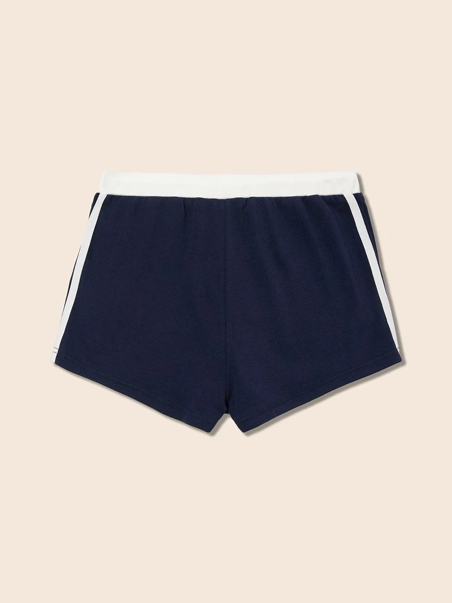 YESCCI Drawstring Waist Women Shorts 2026 Summer New Side Stripe Letter Embroidery Shorts Loose Casual Thin Sweatpants S56443764